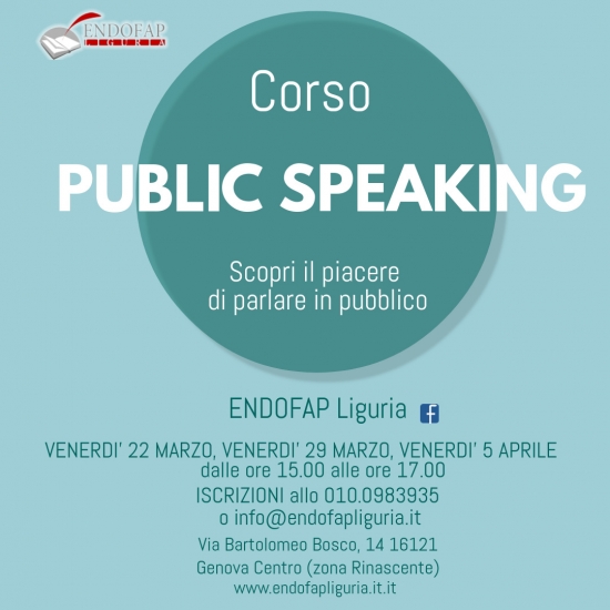 CORSO PUBLIC SPEAKING: IMPARIAMO A PARLARE IN PUBBLICO!