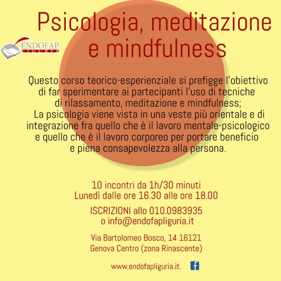 PSICOLOGIA, MEDITAZIONE E MINDFULNESS_da LUNEDI&#039; 25FEBBRAIO 2018!