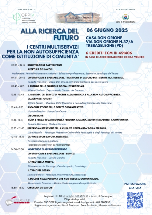 POSTI ESAURITI_6/06/2025_Alla ricerca del futuro. I centri multiservizi per la non autosufficienza come istituzione di comunità.